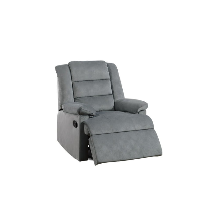 Contemporary Dark Gray Color Velvet Fabric Recliner Motion Recliner Chair Couch Manual Motion Plush Armrest Living Room Furniture