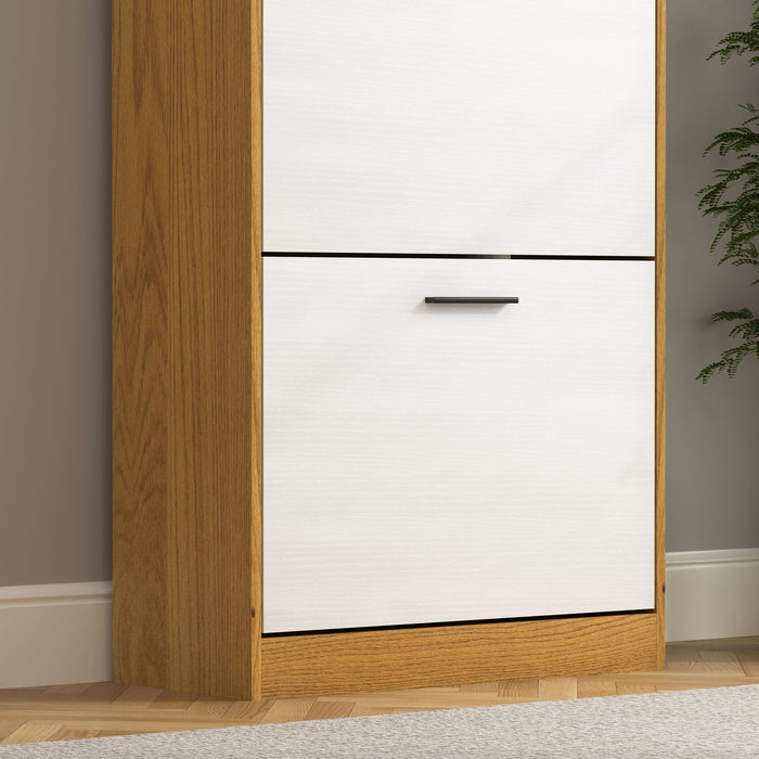 Modern Freestanding Shoe Storage Cabinet With 3 Flip Drawers