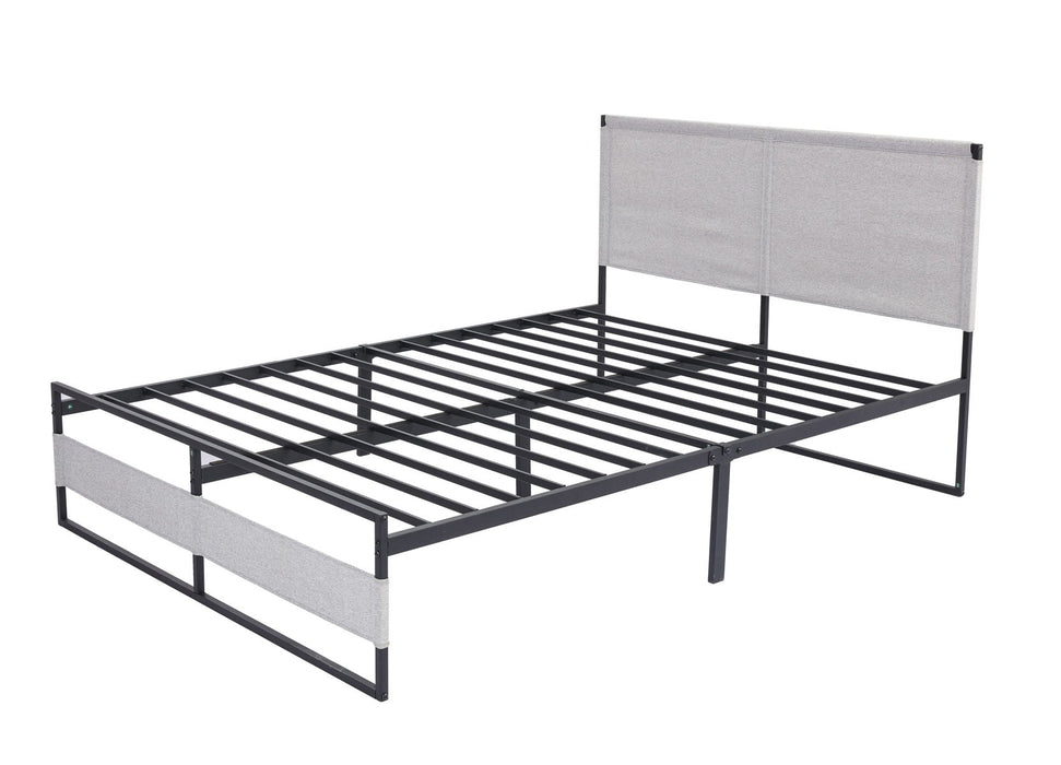 V4 Metal Bed Frame 14 Inch Queen Size With Headboard And Footboard, Mattress Platform With 12 Inch Storage Space