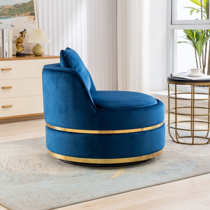360 Degree Swivel Over Sized Upholstered Barrel Chair