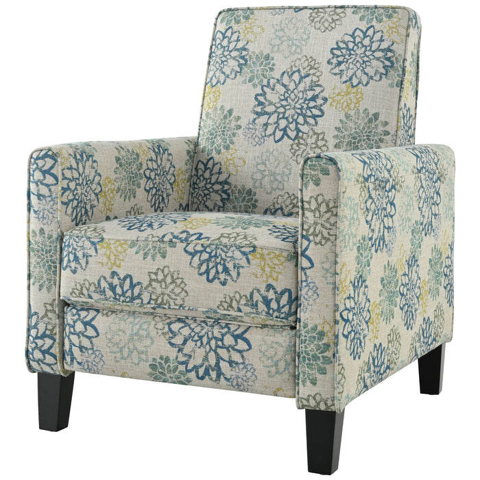 Push Back Upholstered Recliner Armchair