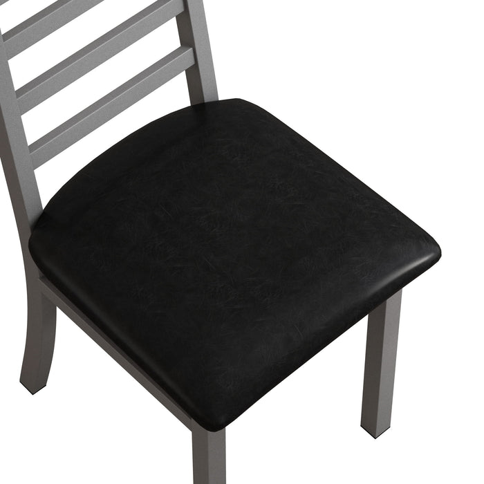 Metal Dining Chairs With Steel Legg, High Back Armless Design