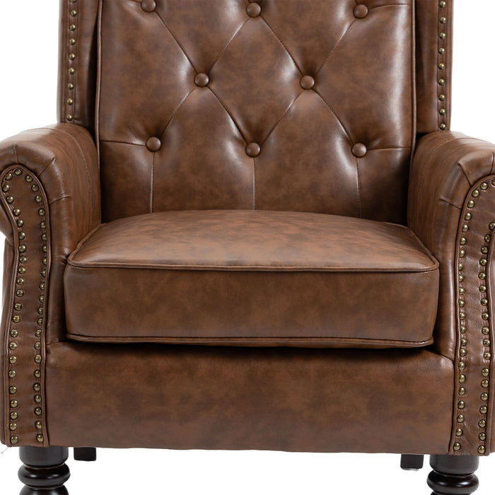 Modern Accent Armchair With Sturdy Wood Legs