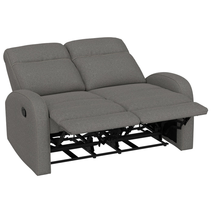 Manual Reclining Loveseat With Dual Seating Support For Living Room