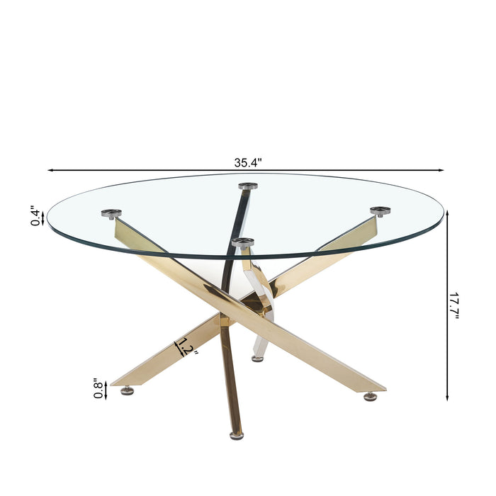 Modern Round Tempered Glass Table With Chrome Legs
