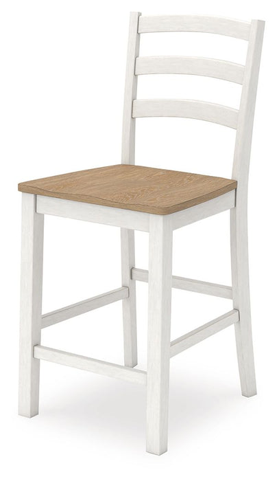Purlaney - Barstool (Set of 2) - Antique White / Natural