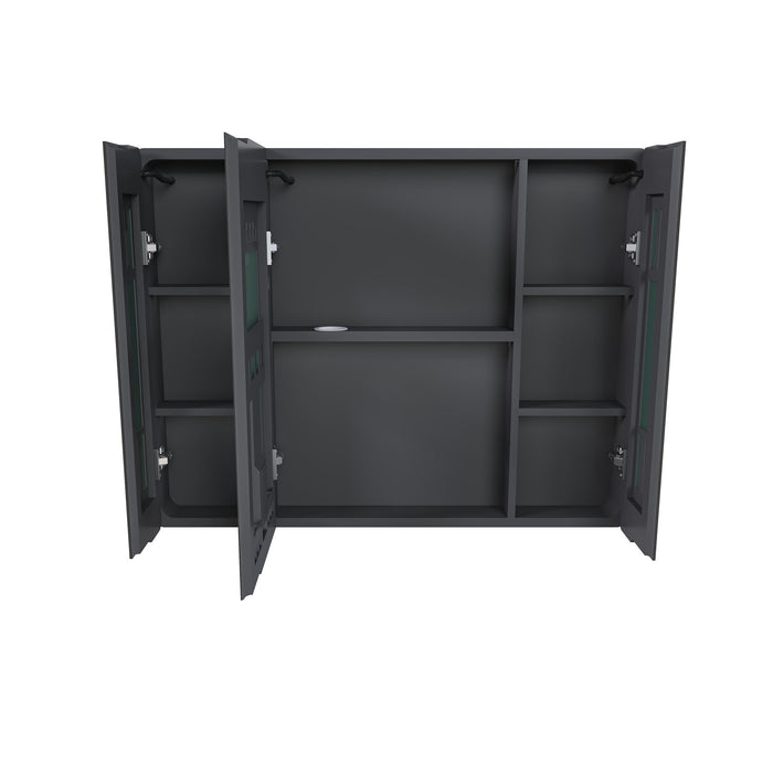 Aluminium Medicine Cabinet Mirror With LED Light And Defogging Function - Gray