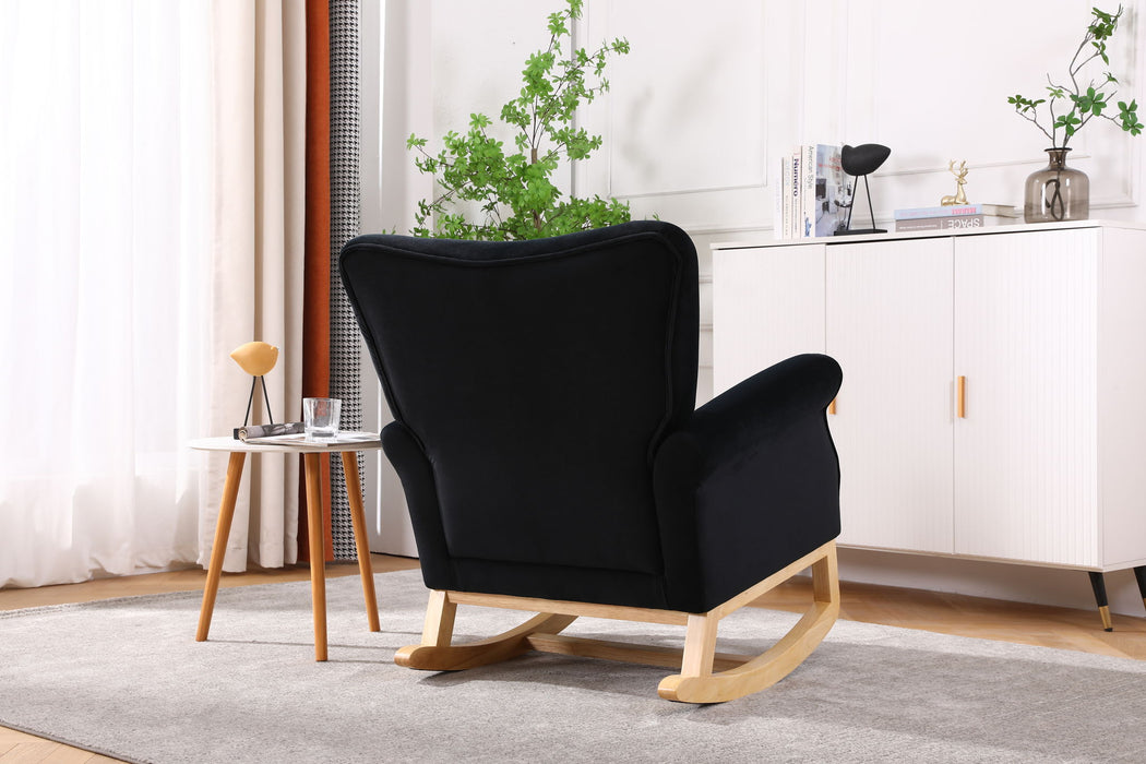 Modern Rocking Chair, Upholstered Accent Chair For Nursery, Small Contemporary Rocke