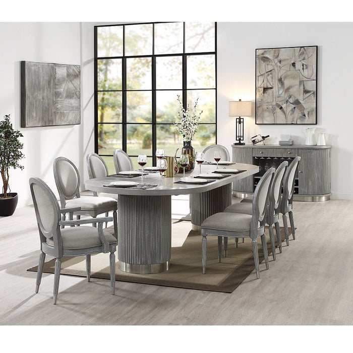 Adalynn - Dining Table With 2 Leaves - Weathered Gray Oak