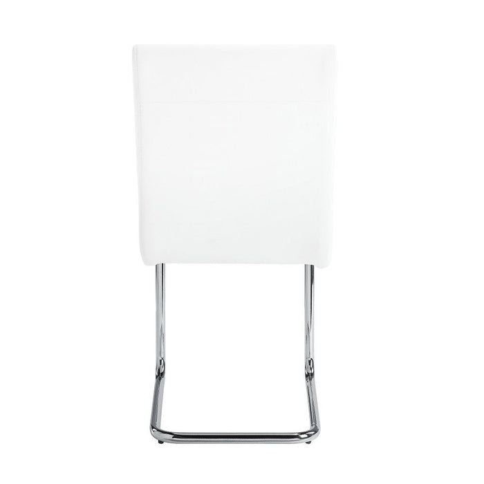Palton - Side Chair Set of 2) - White Synthetic Leather & Chrome