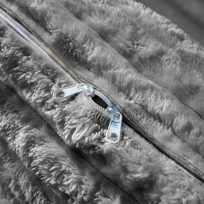 Plush Corduroy 4 Seat Sofa With Soft Pillows And Movable Ottoman