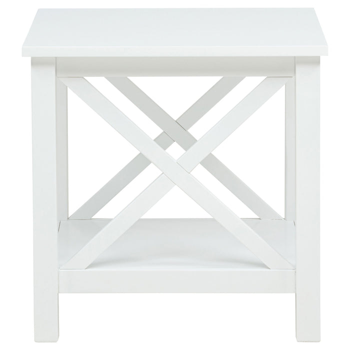 Skyview 2-piece Rectangular Lift Top Coffee Table Set White