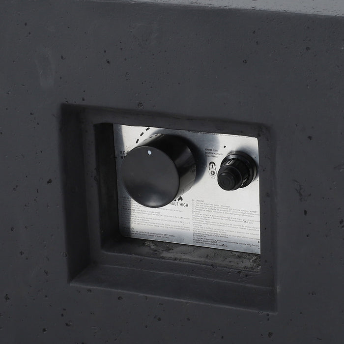 Modern 50,000 Btu Square Fire Table With Propane Tank