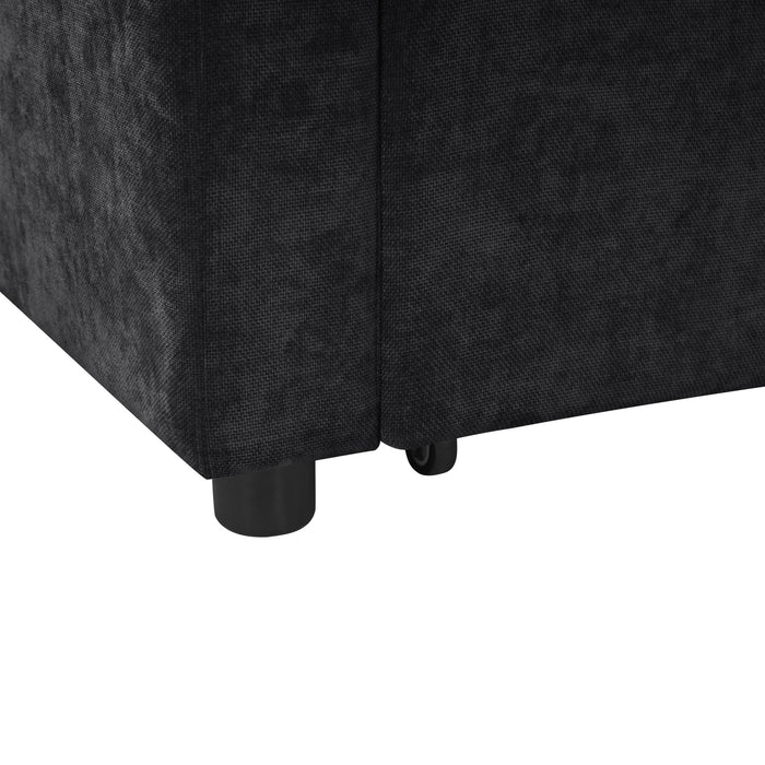 Modern L Shaped Sectional Sofa Bed With Hidden Storage Chenille Upholstery