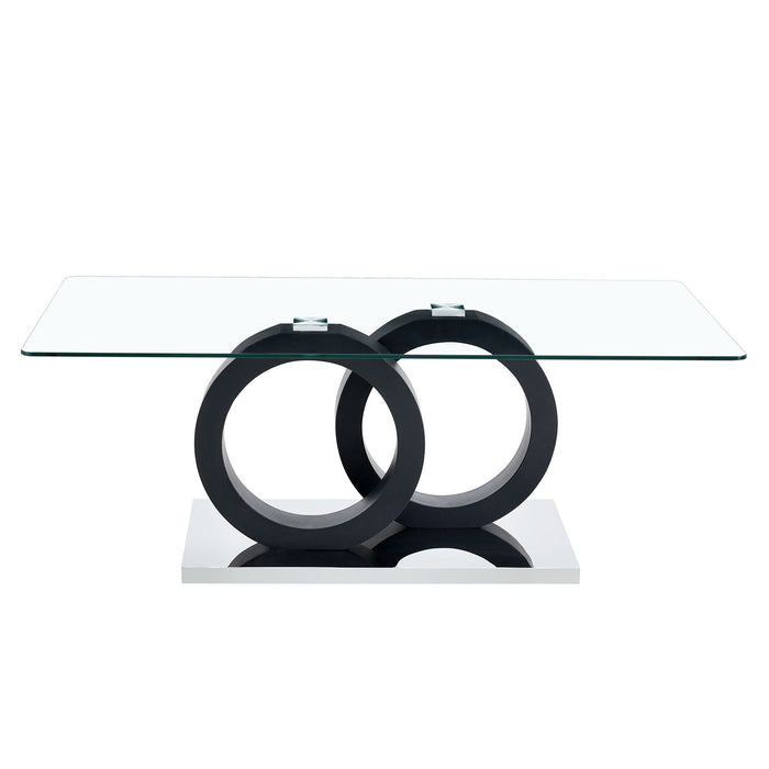 Contemporary Style Glass Top Coffee Table
