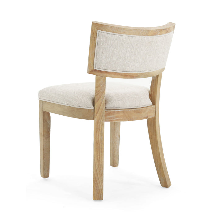 Farmhouse Style Fabric Upholstered Side Dining Chair Set