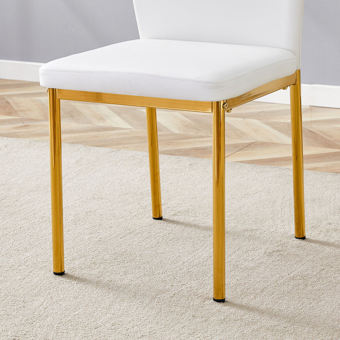 Luxury Simple Chair With Metal Gold Leg