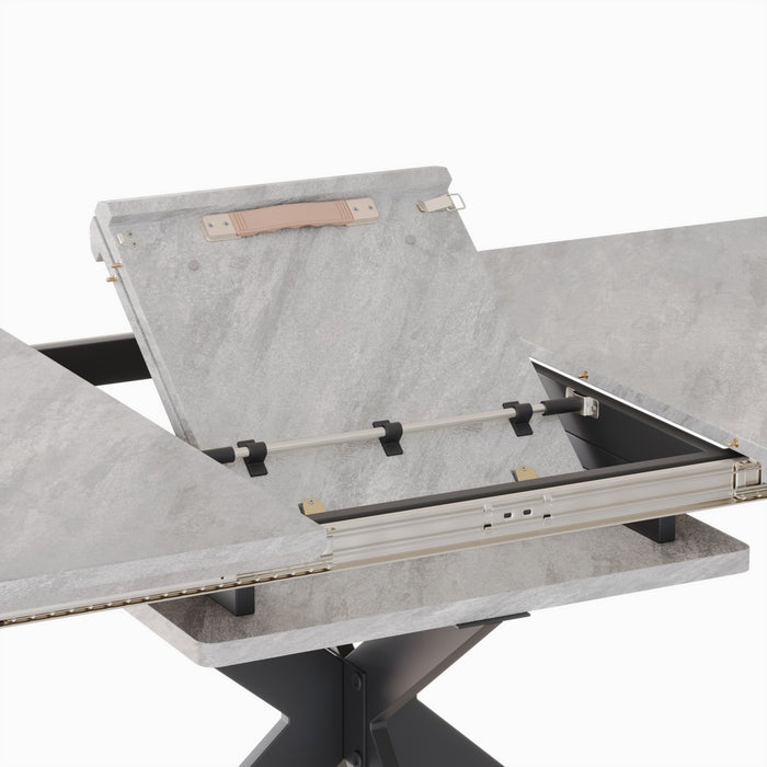 Modern Extendable Dining Table Set With Soft Padded Armless Chairs