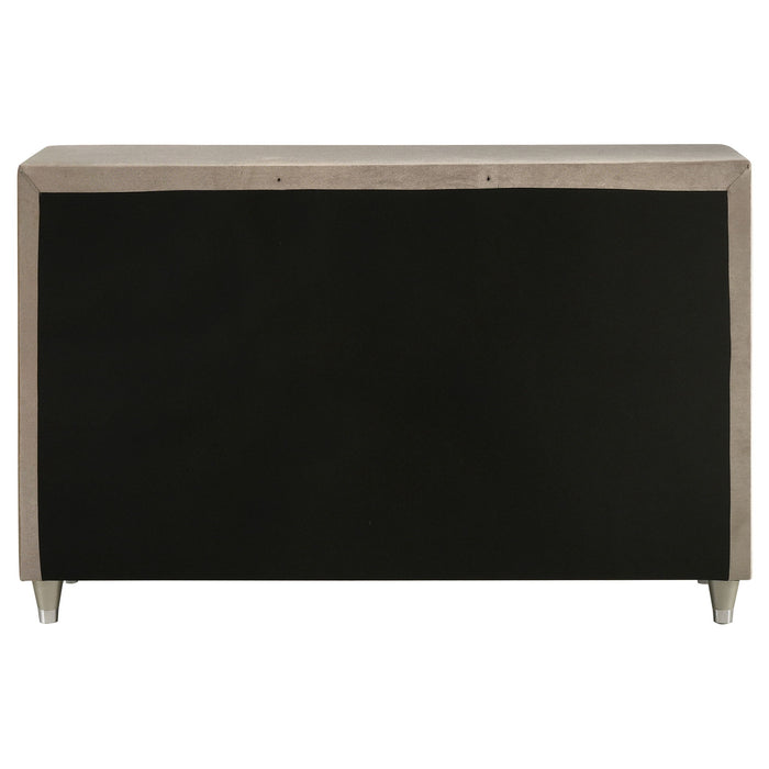 Antonella 7-drawer Upholstered Dresser Ivory and Camel