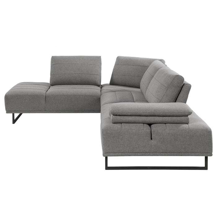 Harnal - L-Shape Sectional Adjustable Back Comfort Focused Sofa - Taupe
