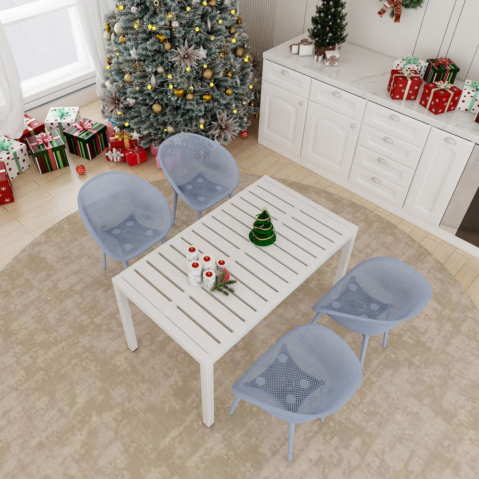 4 Pack Lounge Chair Set With Long Table