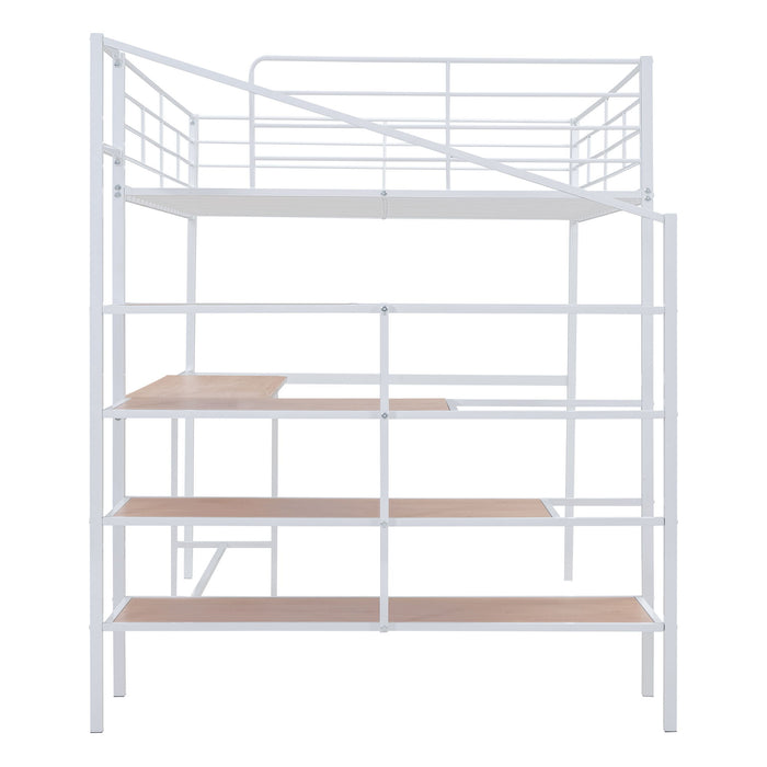 Loft Bed With Desk And Lateral Storage Ladder