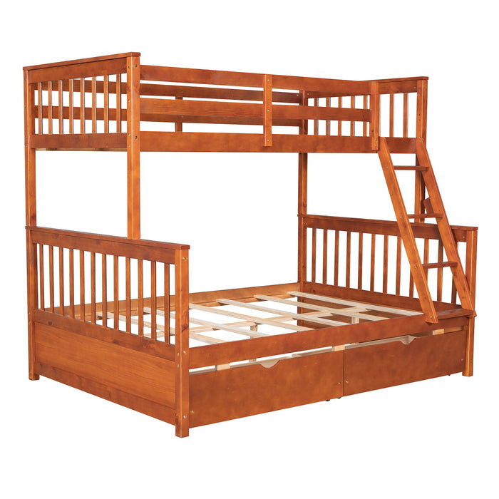 Bunk Bed With Ladders And 2 Storage Drawers