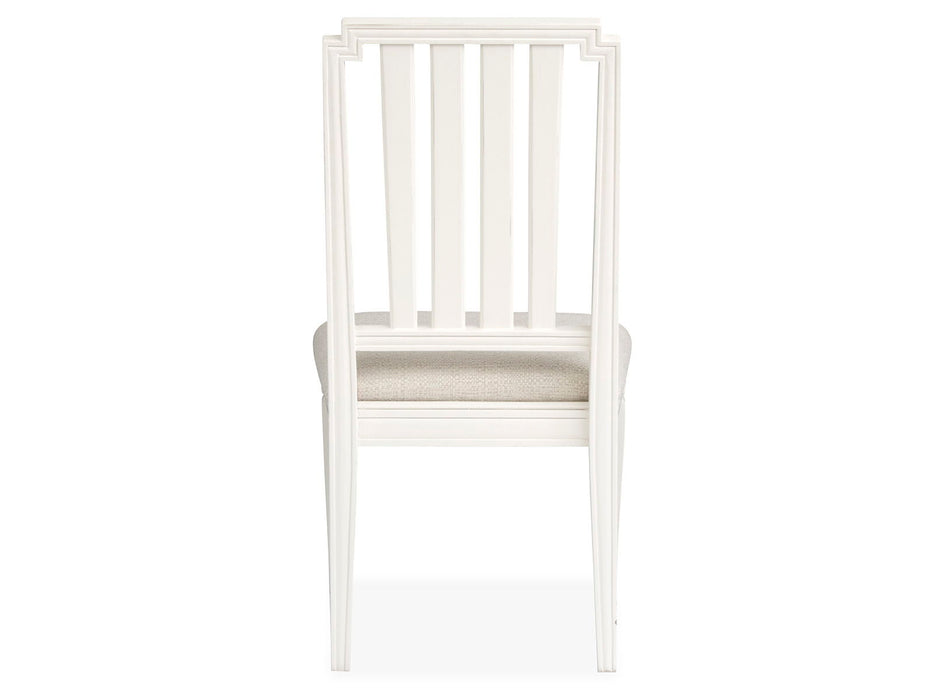 Willowbrook - Upholstered Side Chair With Wood Slat Back (Set of 2) - Egg Shell White