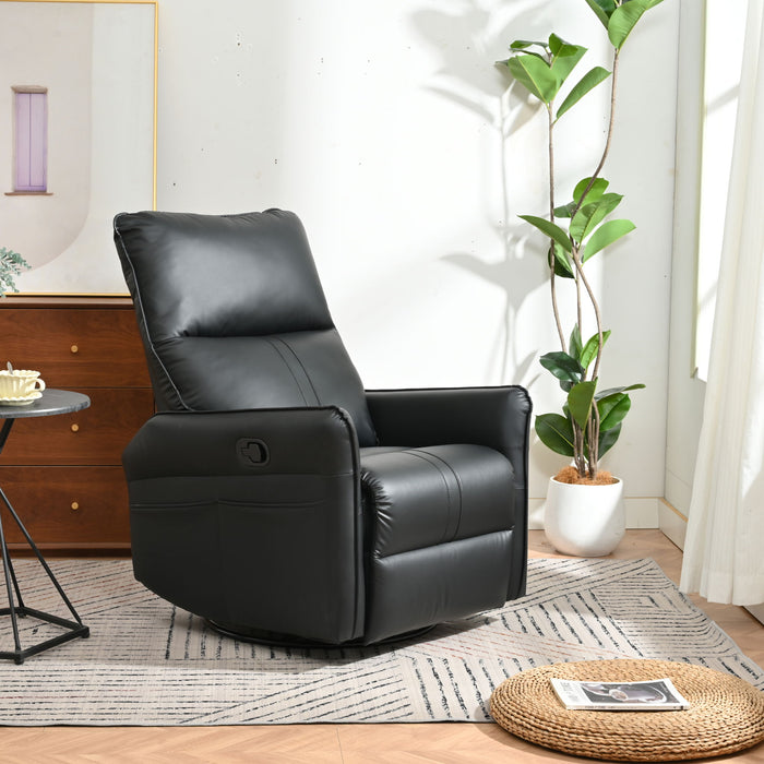 360° Modern Small Rocking Swivel Recliner Chair With Side Pocket