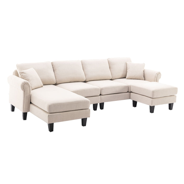 Coolmore Accent Sofa / Living Room Sofa Sectional Sofa - Beige - Fabric