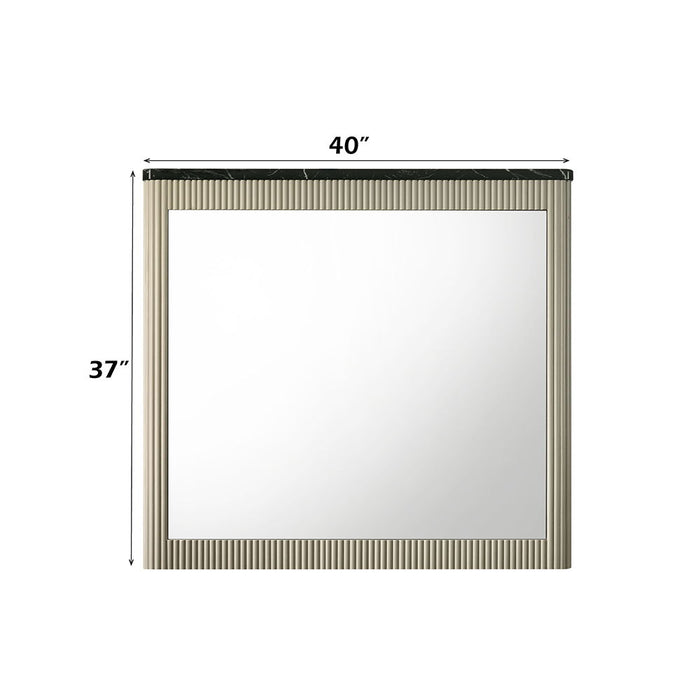 Travonte - Mirror - Gray / Beige
