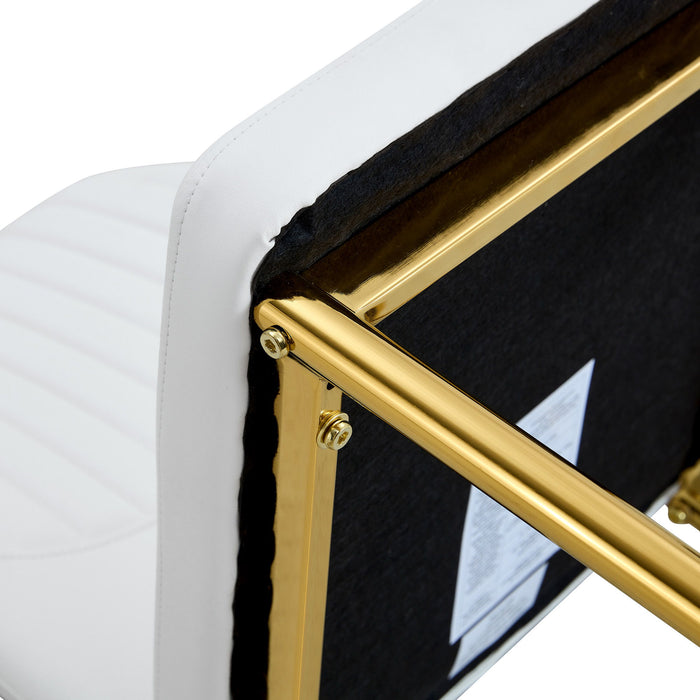 Luxury Simple Chair With Metal Gold Leg