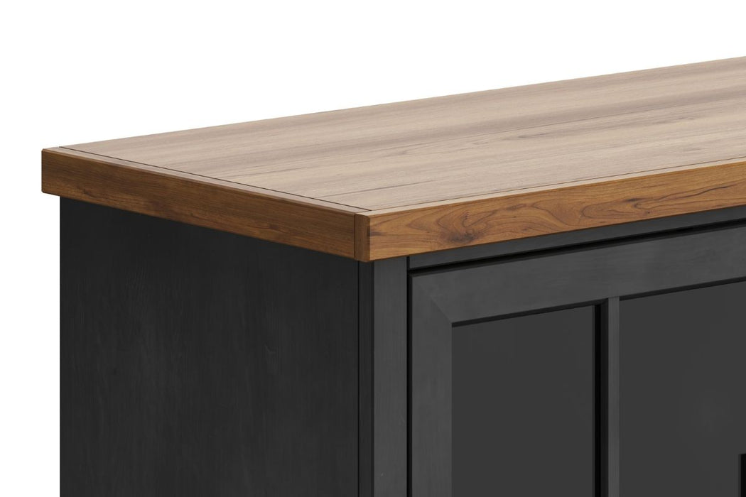 Essex - Fireplace TV Stand Console For TVs Up To 85" - Black, Whiskey