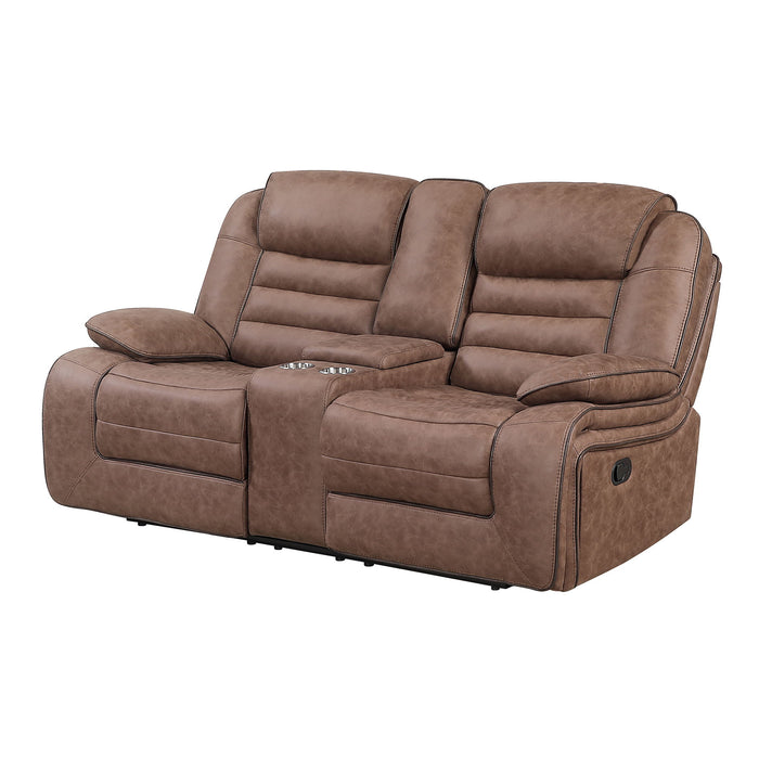 Lucius - Console Reclining Loveseat With Manual Recline - Brown