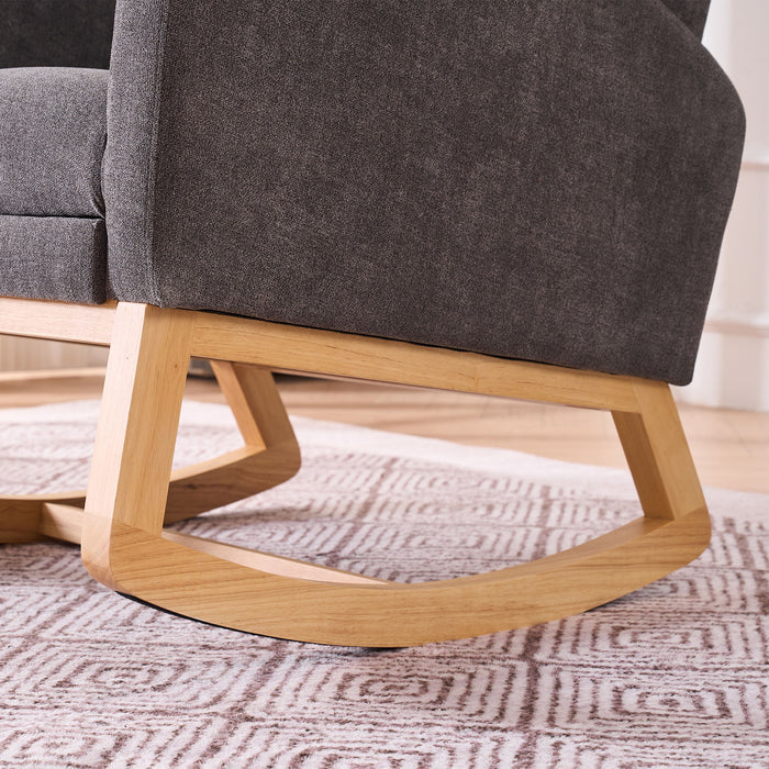 Accent Rocking Chair With Footrest, High Back