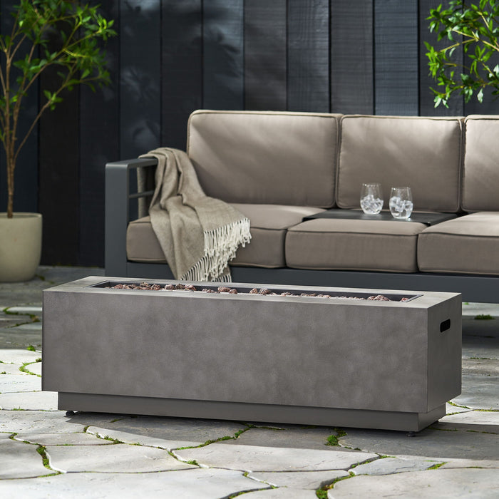 Modern Rectangular Iron Fire Pit 50, 000 Btu
