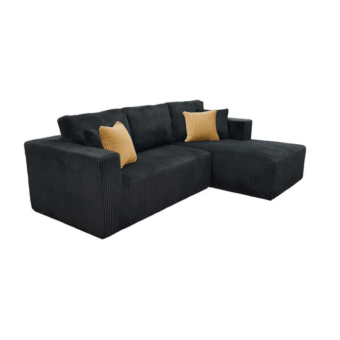 L - Shape Full Compressed Upholstered Sectional