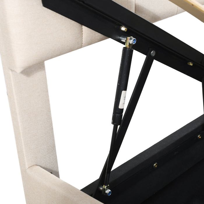 Upholstered Platform Bed With A Hydraulic Storage System