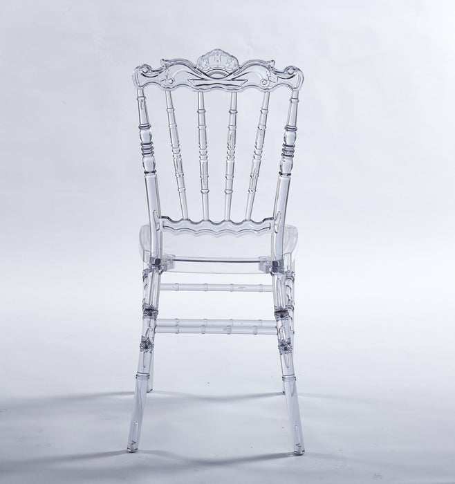 Dining Chair With Plastic Seat, Welding Chair (Set of 4) - Transparent