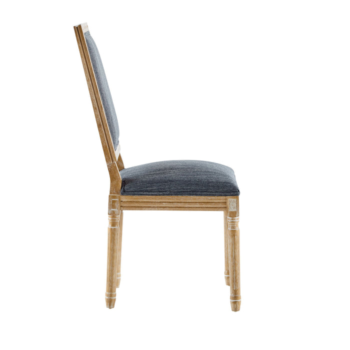 French Country Style Dining Chair With Upholstered Seating And Fluted Legs