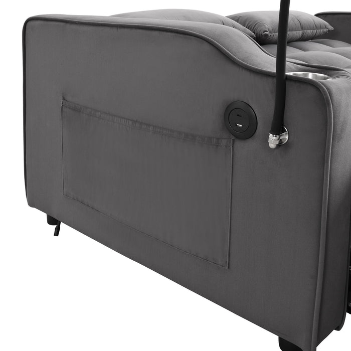 Sofa Bed With Trundle For Small Rooms - Dark Gray