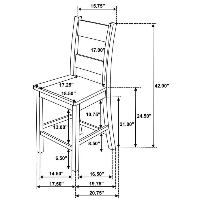 Cardova - 5 Piece Counter Height Dining Table Set - Vineyard Oak