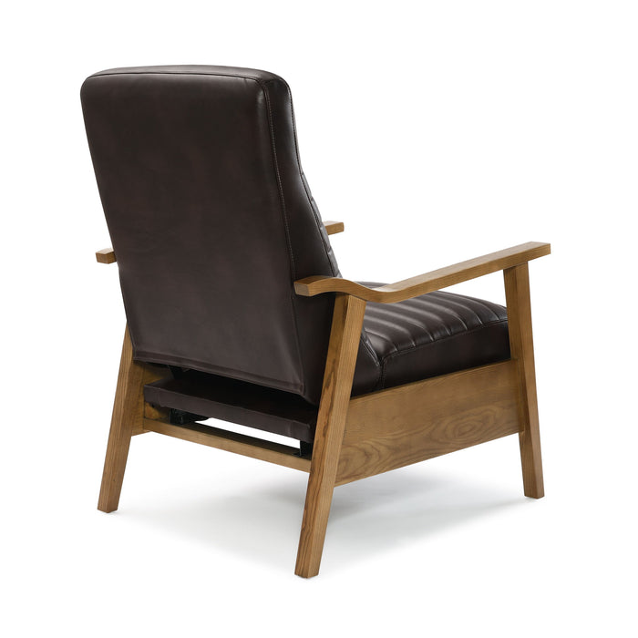 Asher - Modern Push Back Recliner With Wood Arms