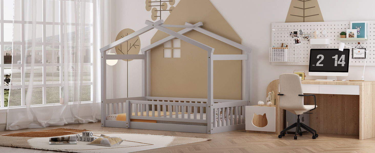 Bed House Bed Frame With Fence