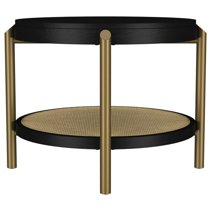 Arini - Round End Side Table With Storage Shelf