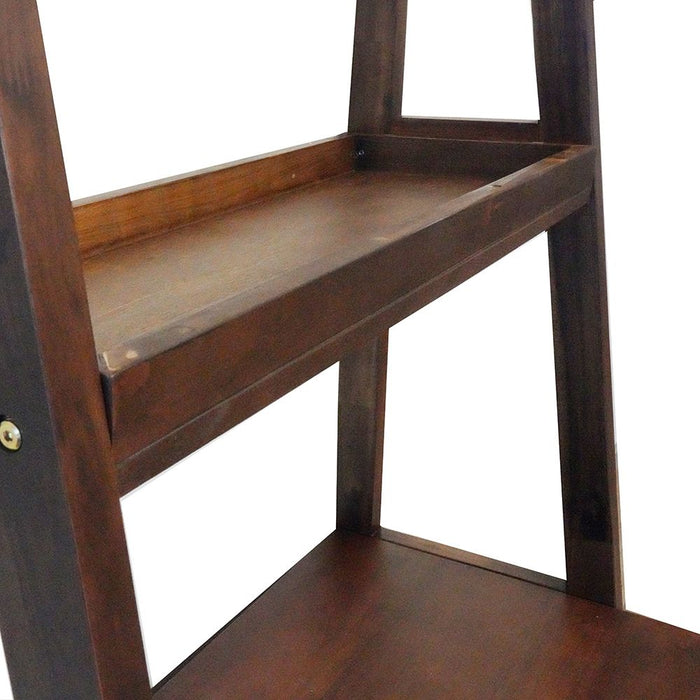 Ladder Desk, Ladder Style Display Shelf - Natural Wood / Brown