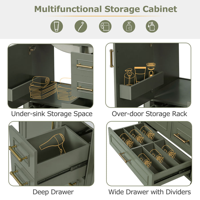 Traditional Bathroom Vanity Set With Soft Close Doors