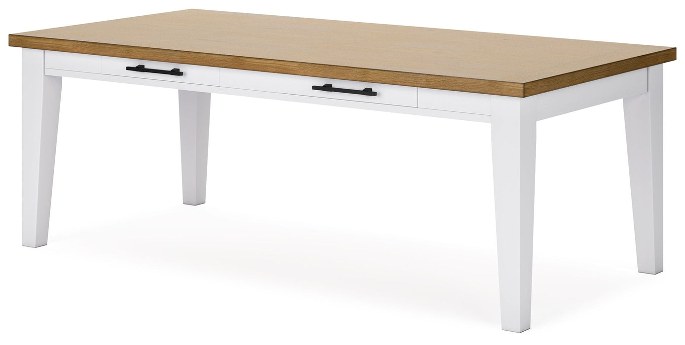 Ashbryn - Rectangular Dining Room Table - White / Natural