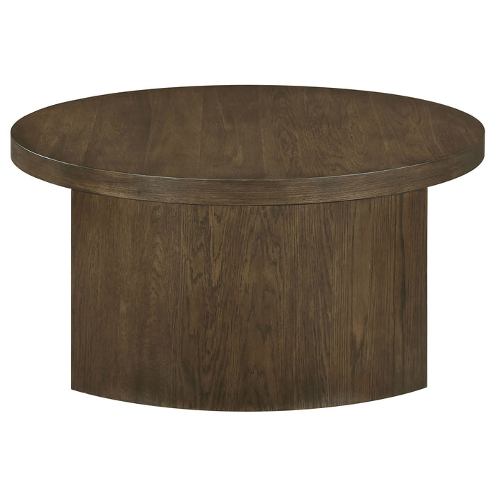 Sweeney 39-inch Round Wood Occasional Cocktail Coffee Table Dark Walnut