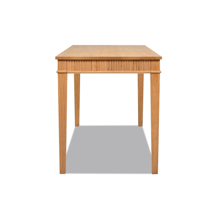Dumont - Modern Farmhouse 1 Drawer Fluted Home Office Writing Desk - Natural Blonde